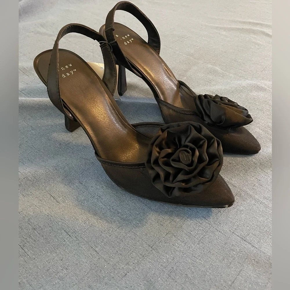 A New Day Fleur Slingback Heels, Size 9, NWT